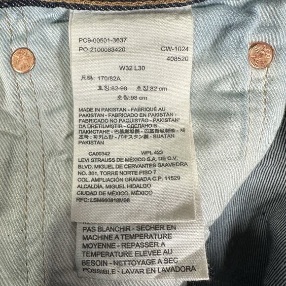 Levi's 501 Jeans Dark Blue Original Fit Denim Button Fly Big E Men's Size 32x30 - Picture 7 of 14